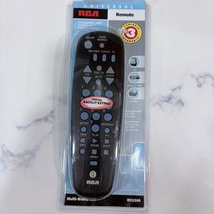 RCA RCU300 Universal Remote Control 3-Device TV DVD VCR Cable Backlit Keypad NEW